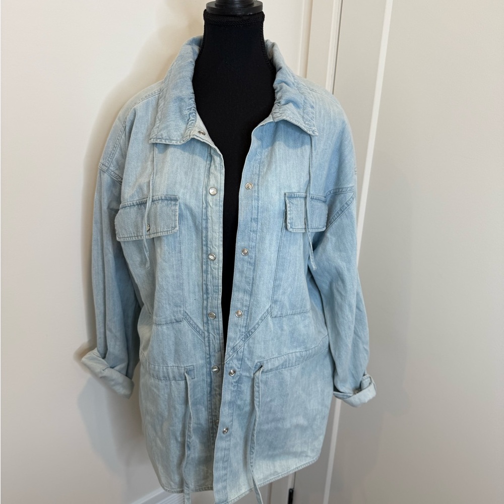 Light Indigo Women's Denim Utility Jacket